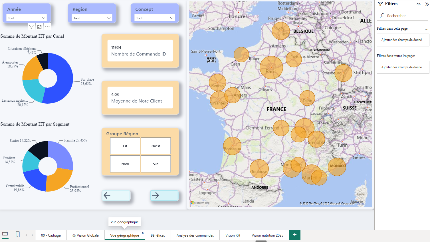 Capture 1 : la page Vision Globale du rapport
